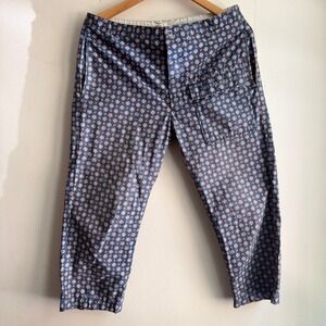 Engineered Garments Men's Cropped Pants Medallion‎ Print Tapered  Blue 34 Patina